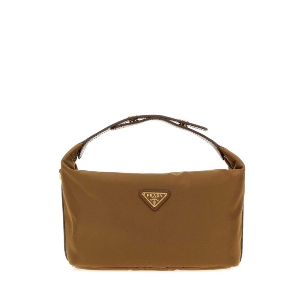 Prada Women Camel Re-Nylon Mini Prada Cherie Handbag